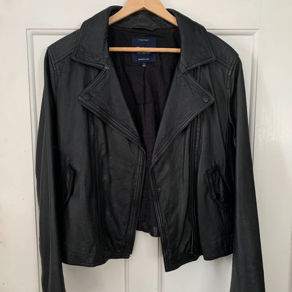 Madewell Perfect Leather Moto Jacket Size Large
